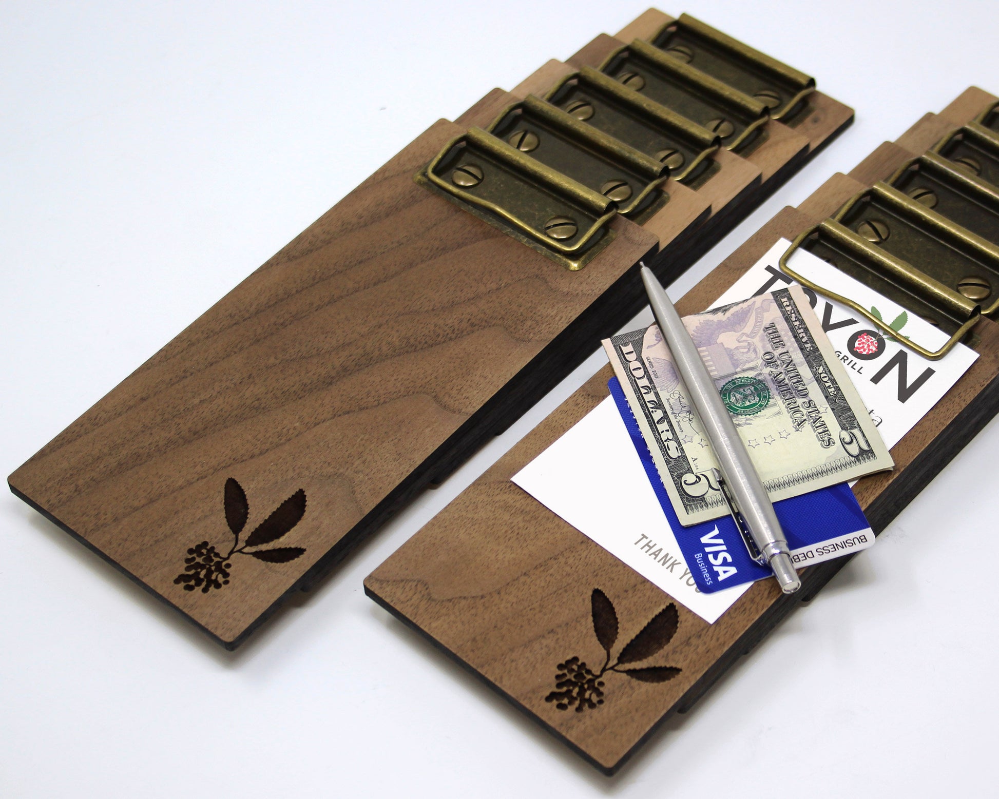 Handcrafted guest check book for server use