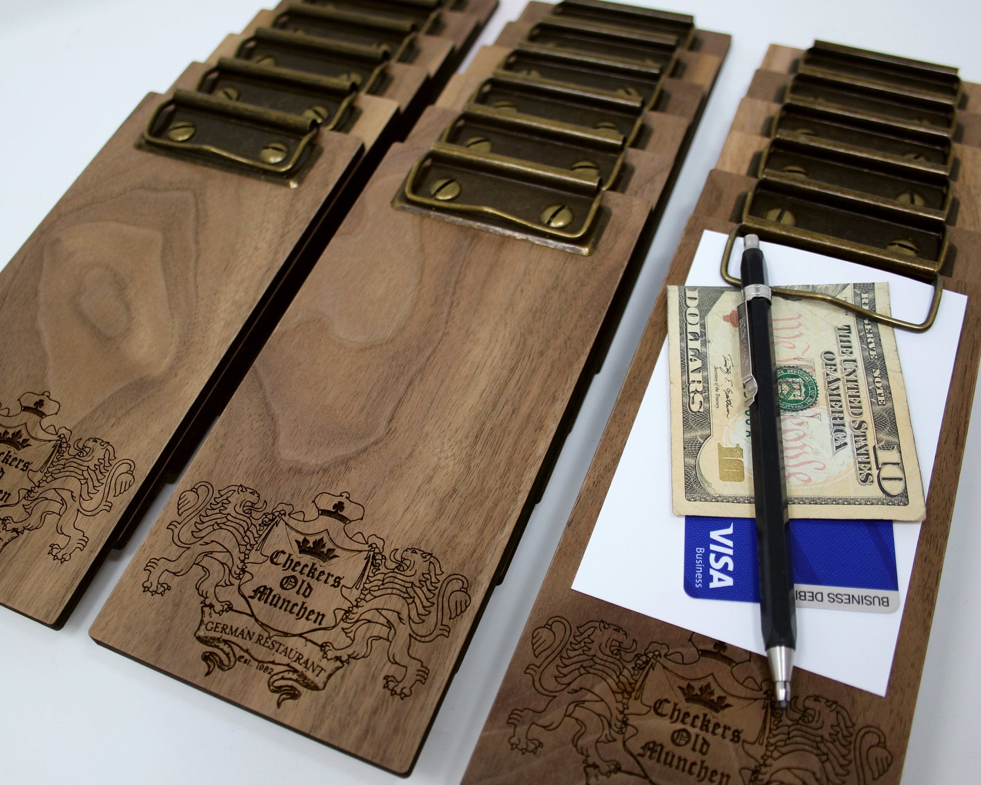 Handcrafted guest check book for server use