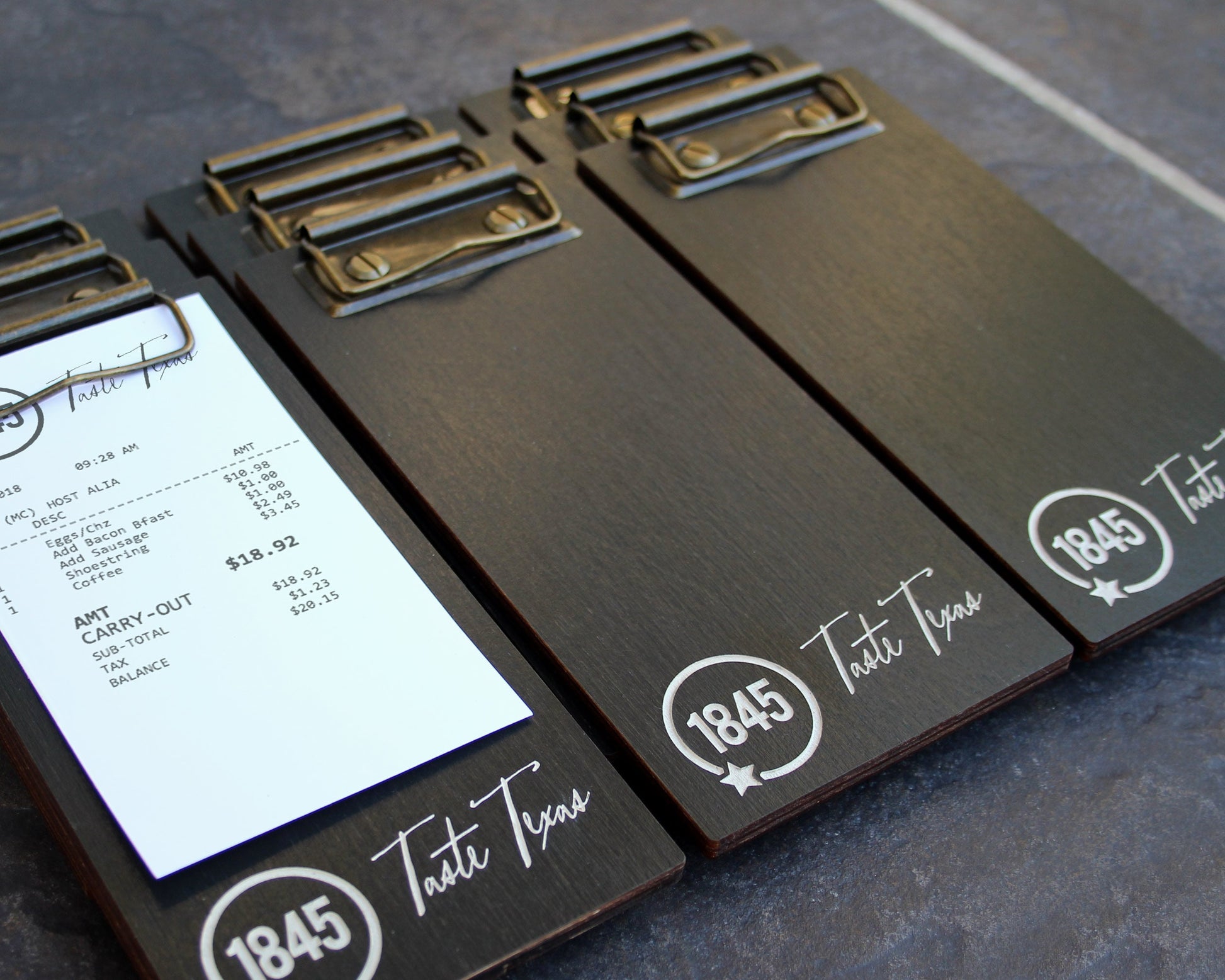 Black Stained Birch Restaurant Mini Clipboard Check Presenter