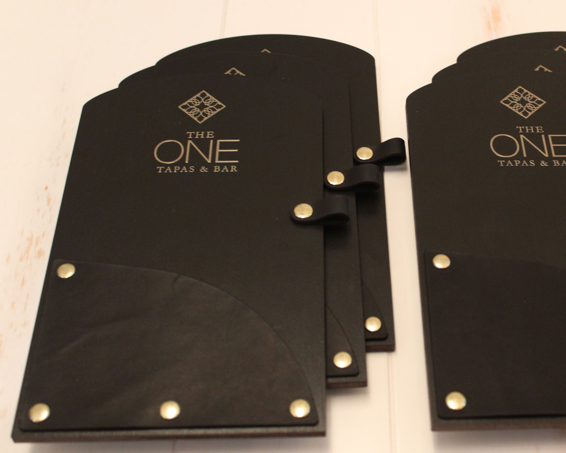 Gold Printed Black Check presenter with Brass accents