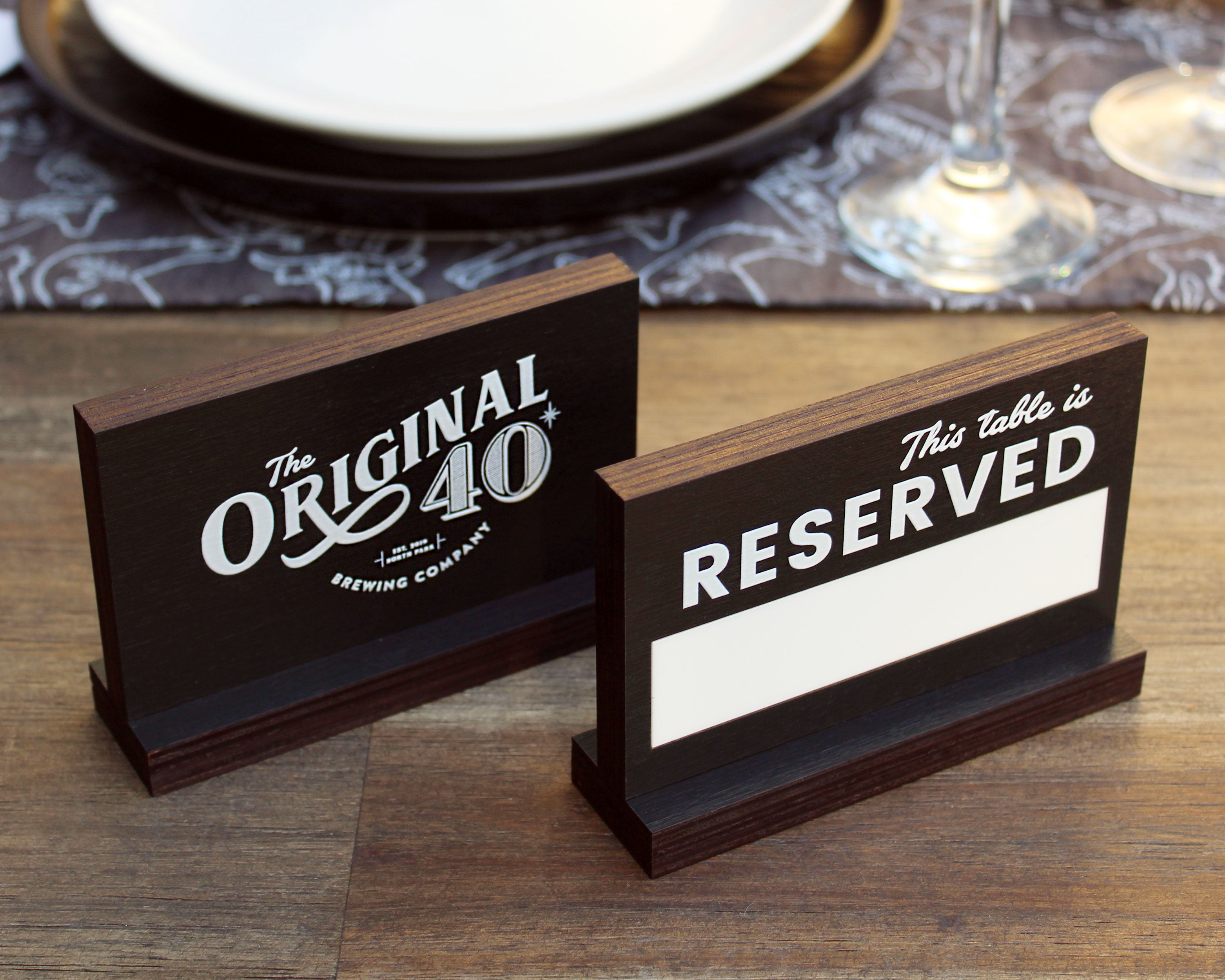 Table Reserved Signs – HOSPITALITY HARDWOODS