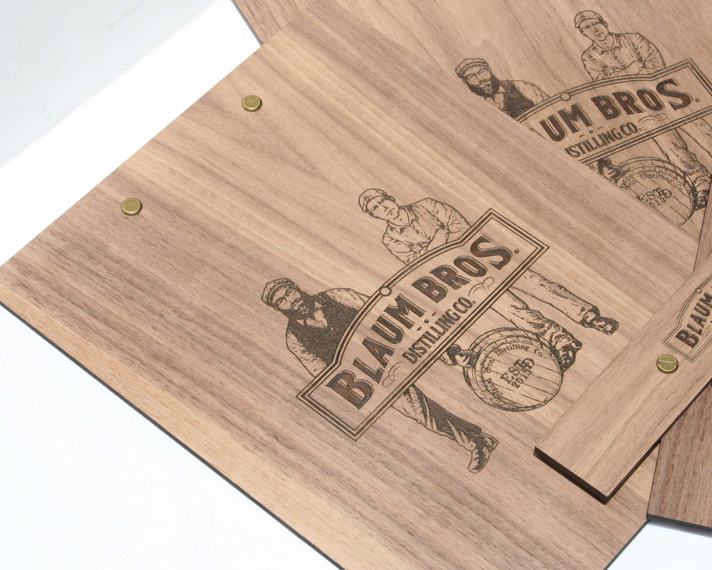 Engraved walnut restaurant menu board – letter size