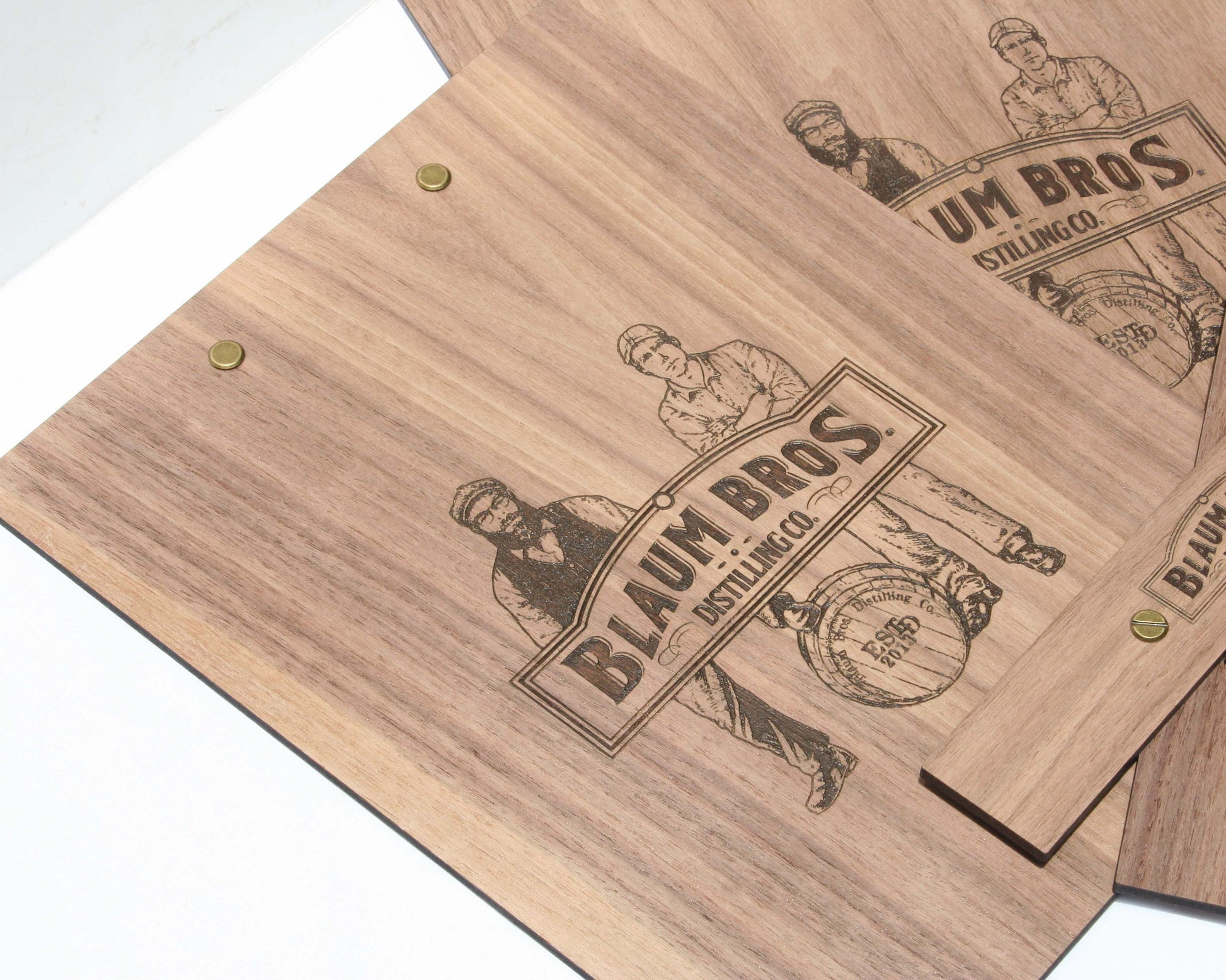 Engraved walnut restaurant menu board – letter size