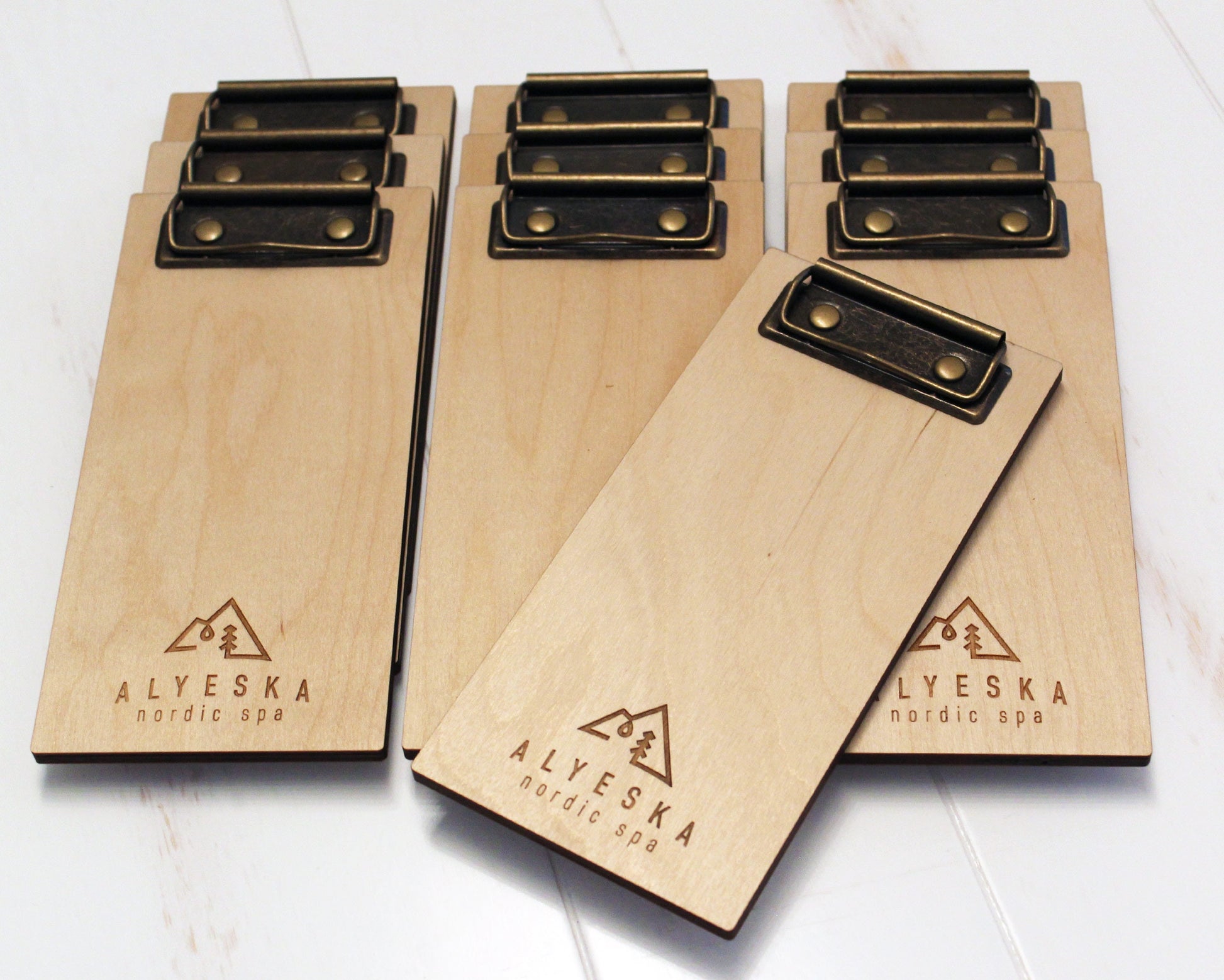 Custom engraved birch plywood bill holder