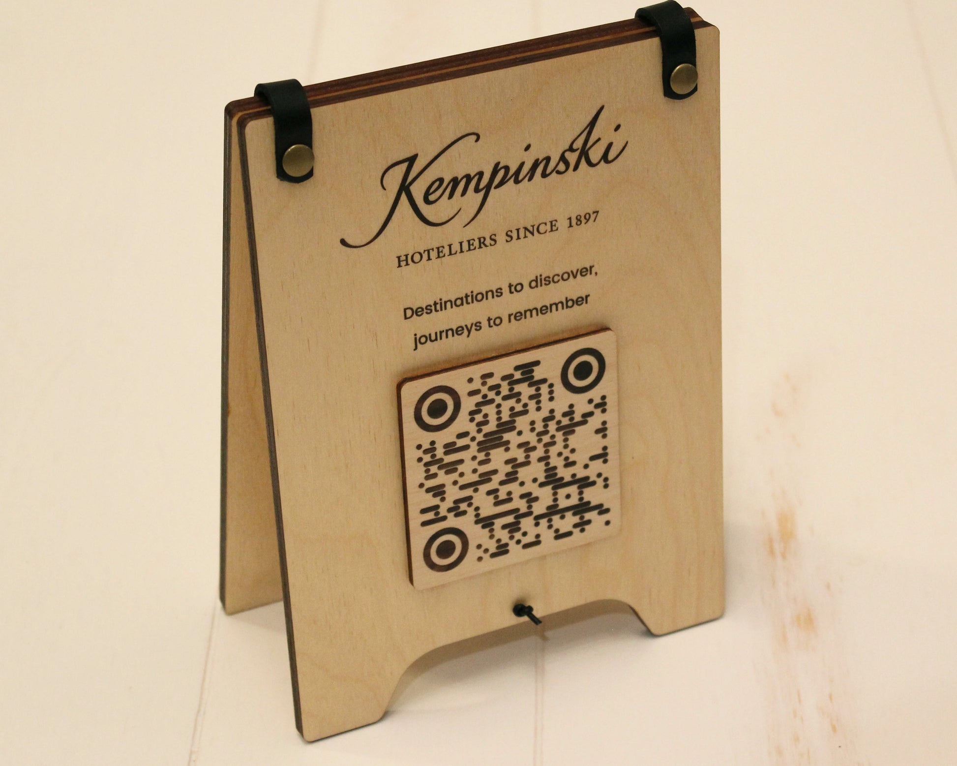 Birch tented style table QR Menu sign