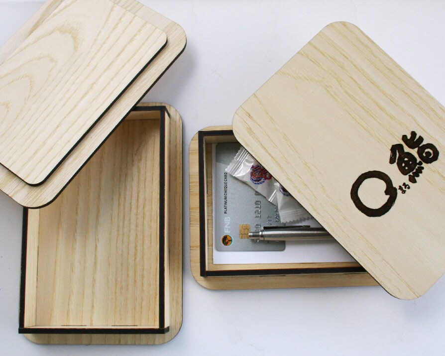 Wood Check Presenter in WHITE ASH, Receipt Tip Box / Tray Customize our unique wood bill box & tip holder with your restaurant or cafe logo.