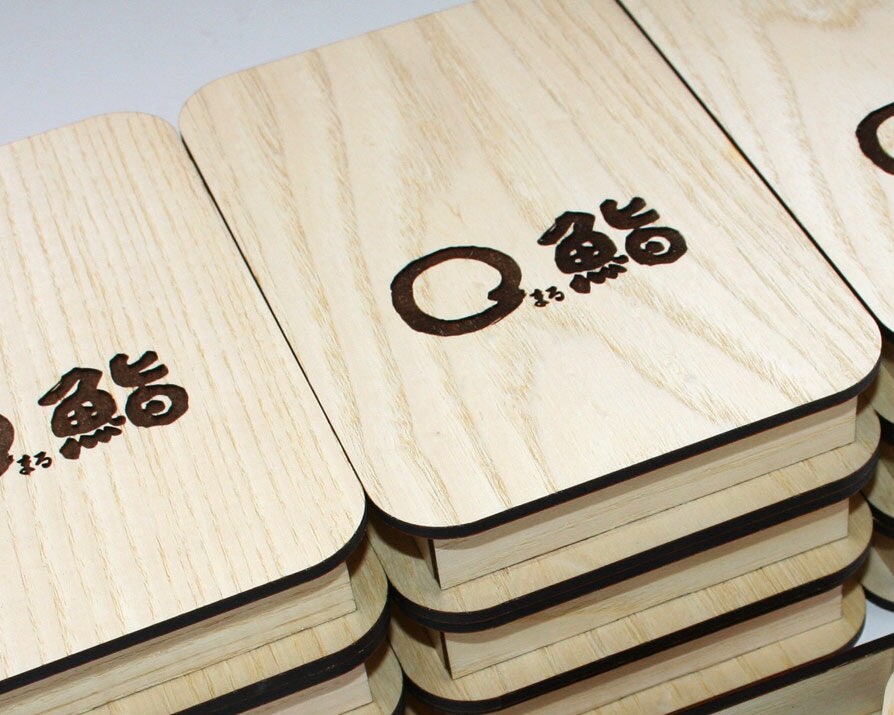 Wood Check Presenter in WHITE ASH, Receipt Tip Box / Tray Customize our unique wood bill box & tip holder with your restaurant or cafe logo.