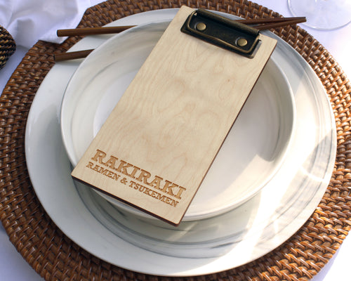 Birch ply check presenter with brass clip