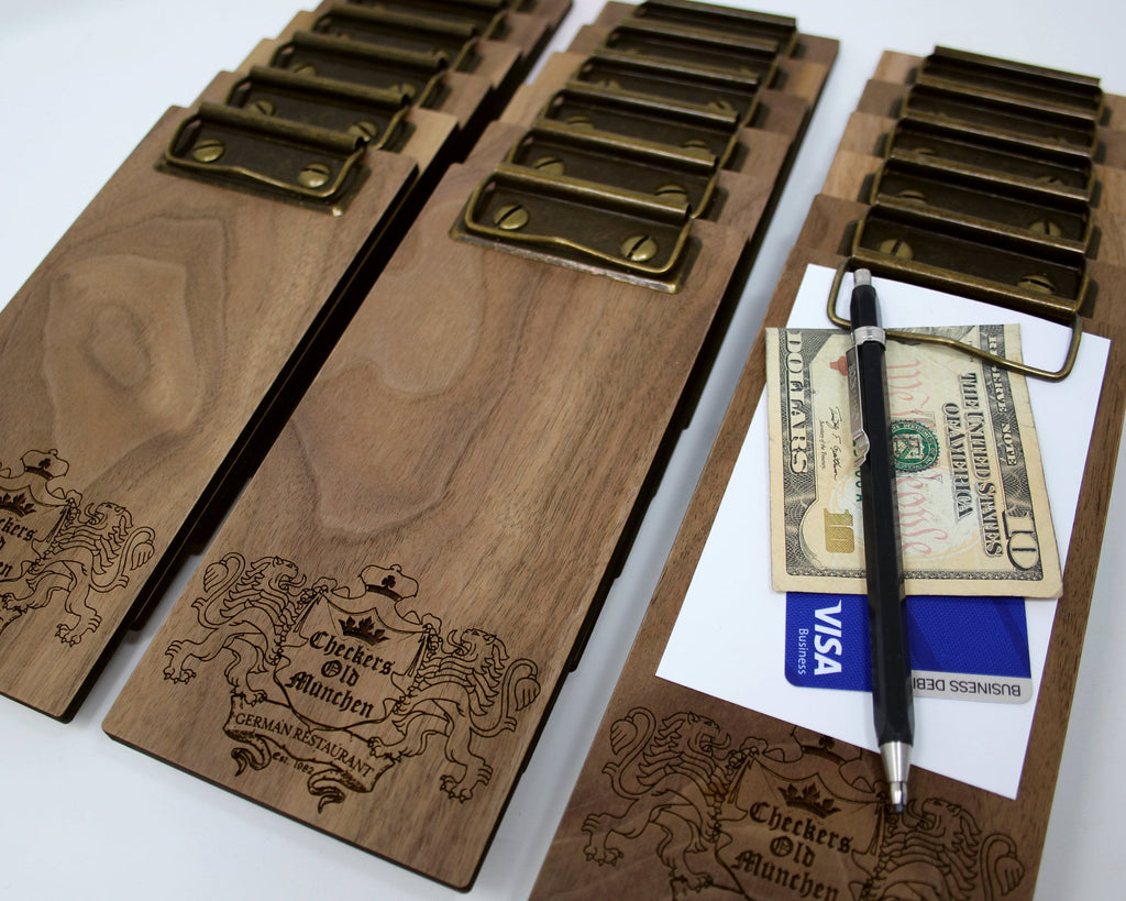 Handcrafted guest check book for server use