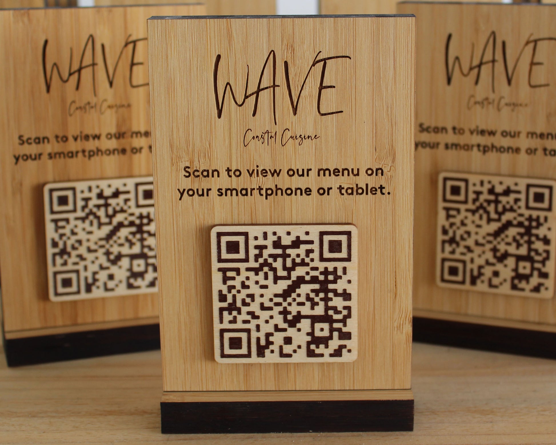 Custom QR dining sign for hospitality