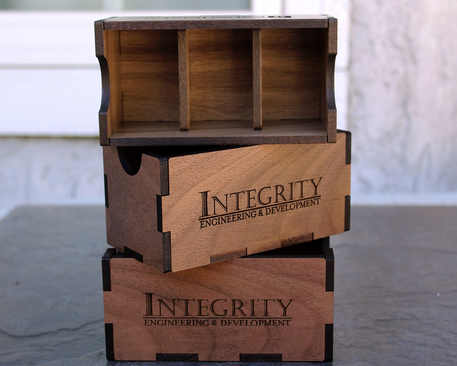 Walnut wood sugar caddy for restaurant table service