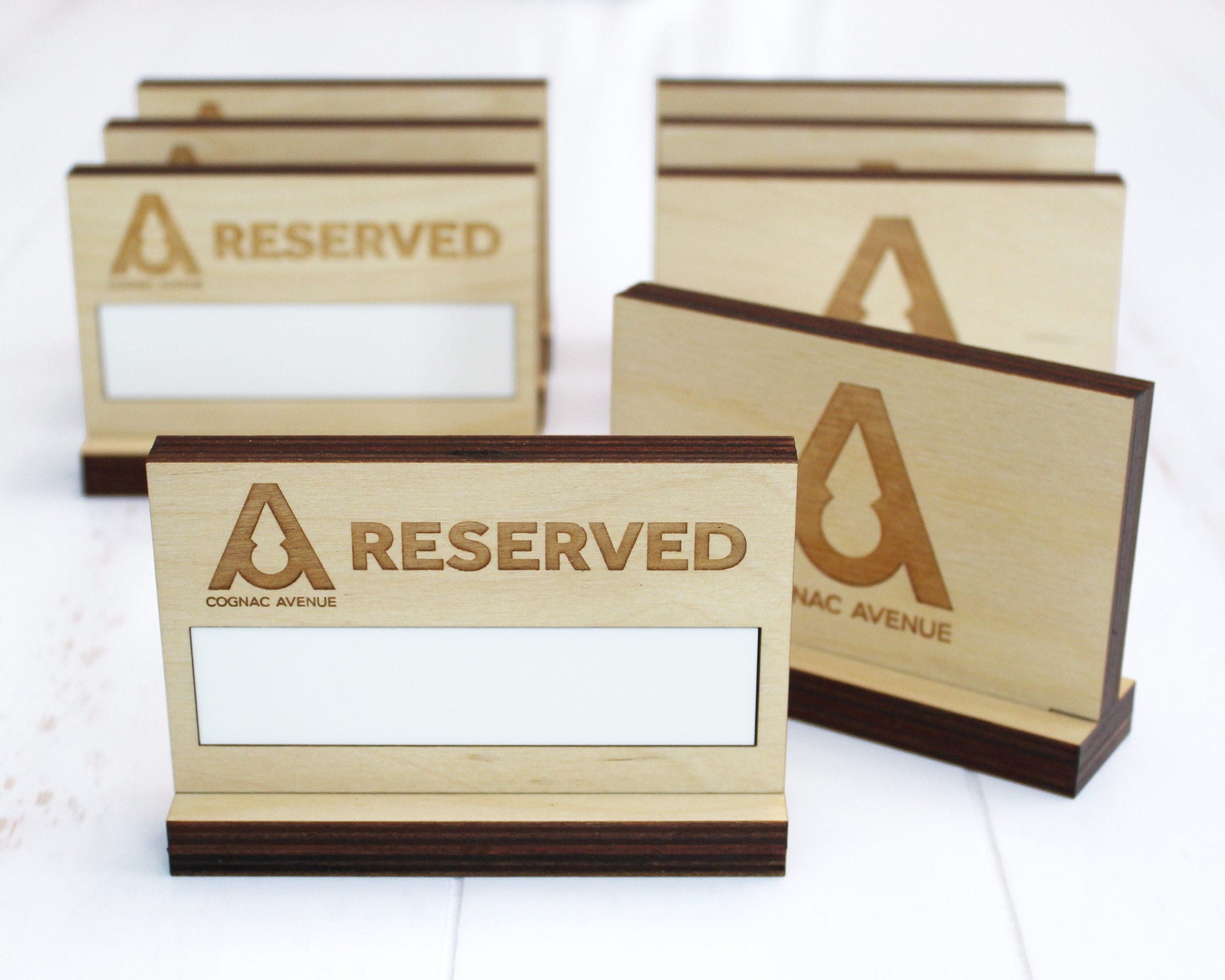 Erasable  Panel Table Reserved Sign in Birch