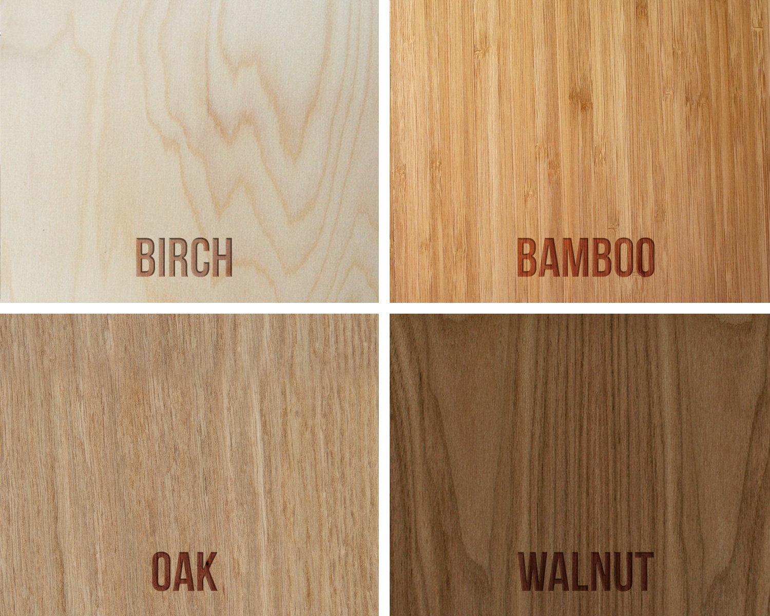 Wood Types for QR Code Menu signs